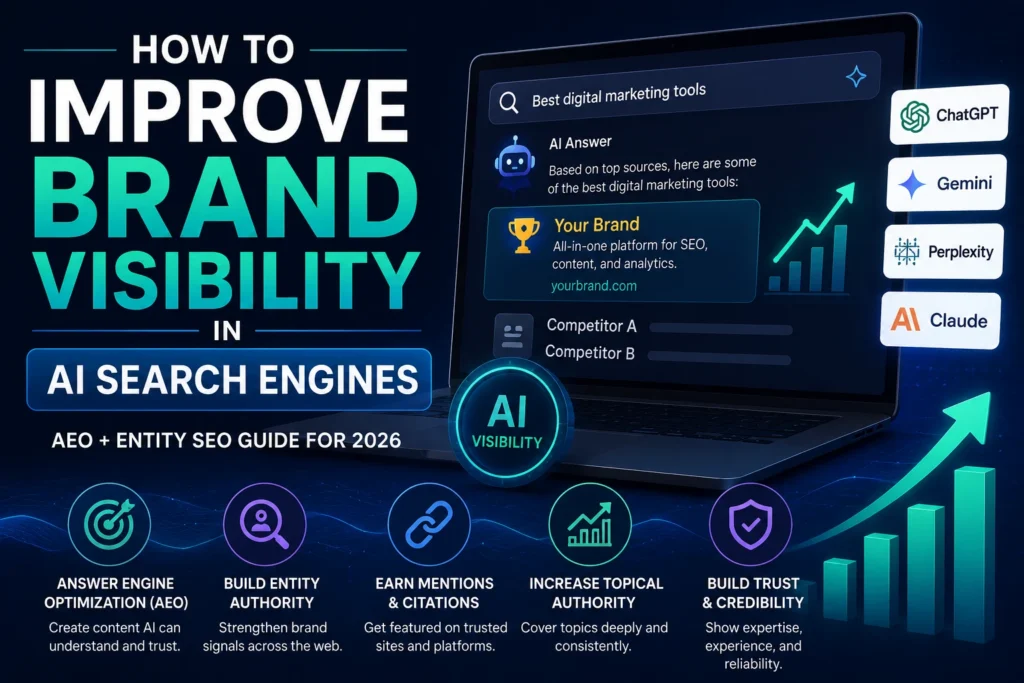 Infographic of How to Improve Brand Visibility in AI Search Engines