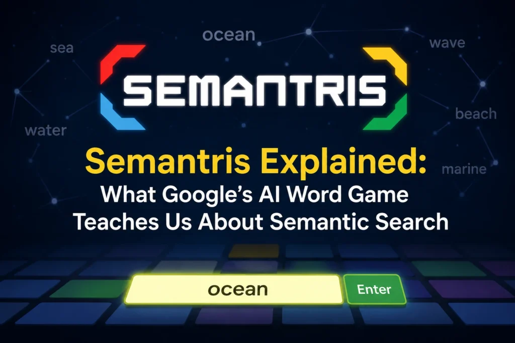 Illustration of Semantris AI word game