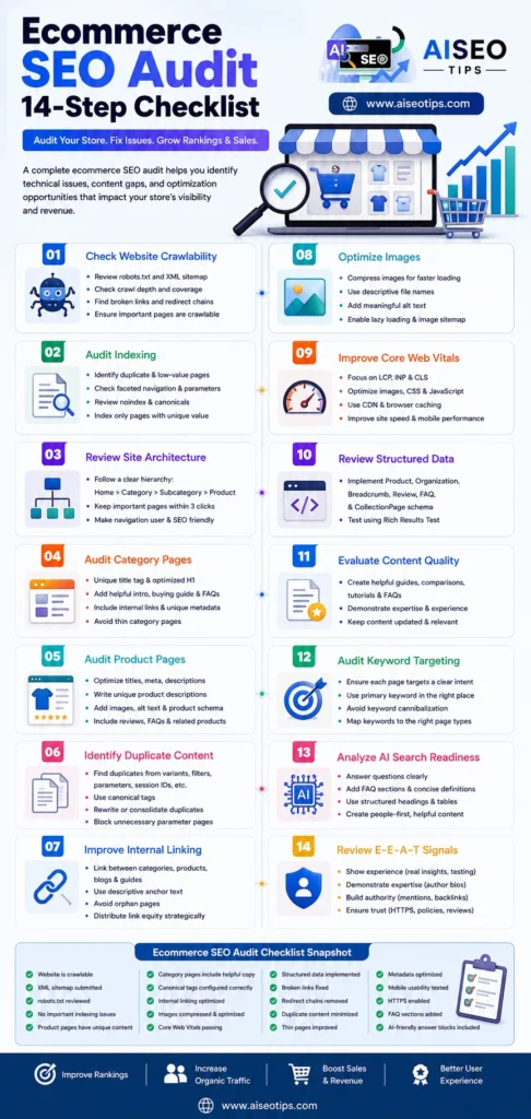 Ecommerce SEO Audit Checklist Infographic
